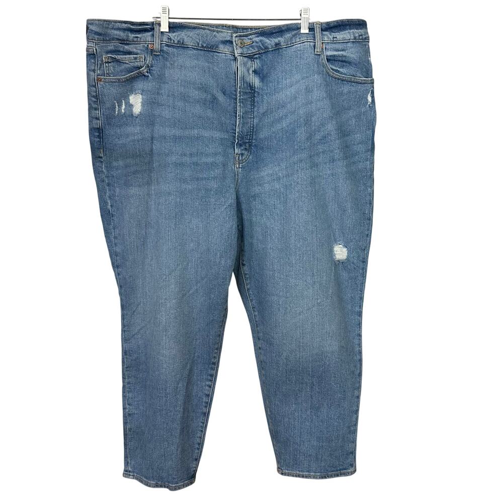 Old Navy Higher High-Rise Jeans Button Fly Distressed O.G. Straight Plus Size 26